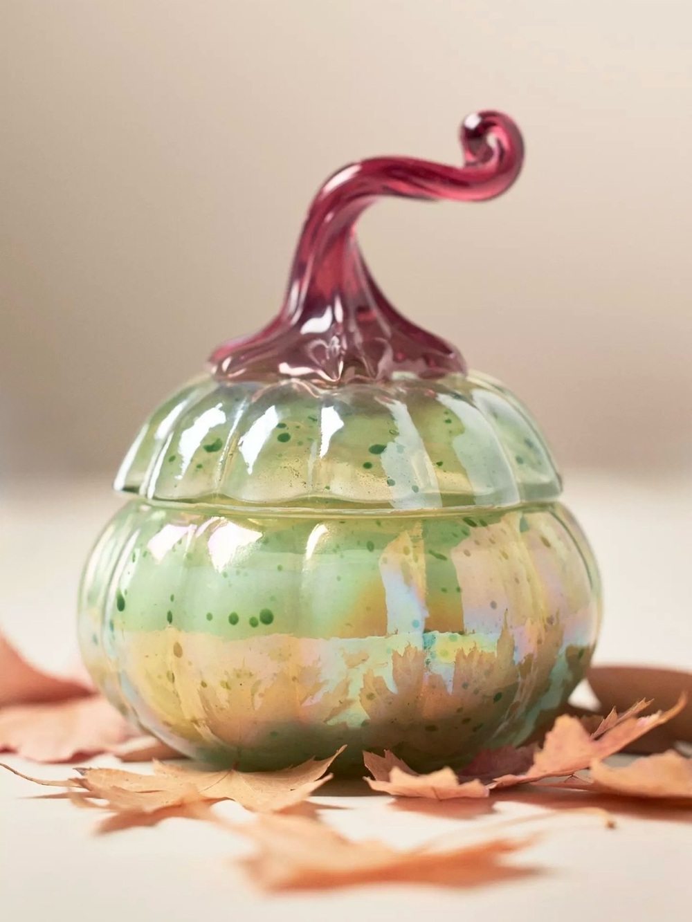 NEW Anthropologie Gourmand Malted Pumpkin & Dark Rum Mini Glass Pumpkin Candle
